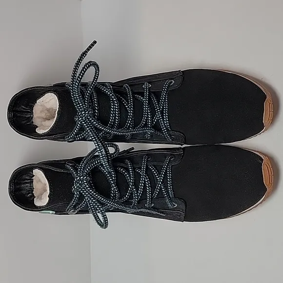 Emu Kanama Boots Lo Ankle Black Waterproof Lace-up Suede Merino Wool Black  7