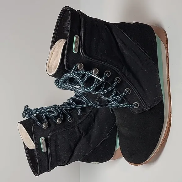 Emu Kanama Boots Lo Ankle Black Waterproof Lace-up Suede Merino Wool Black  7