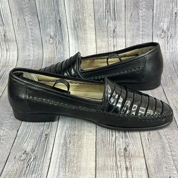 Ennesi Gold Mens Loafers Slip On Shoes 2344 Black Size 9 M