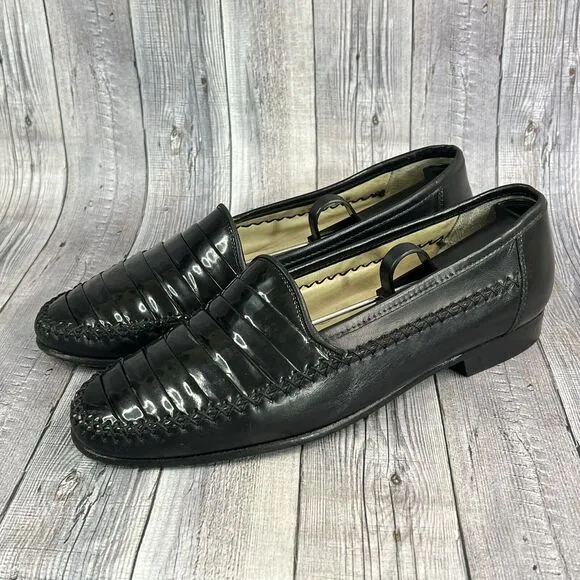 Ennesi Gold Mens Loafers Slip On Shoes 2344 Black Size 9 M