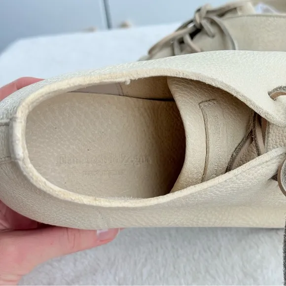 Ermenegildo Zegna Ivory Light Yellow Soft Leather Boots US 10.5 280 mm