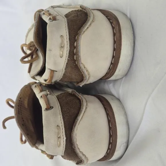 Ernest Hemingway Classic Leather Deck Shoes Cream Brown Men's Size 8M