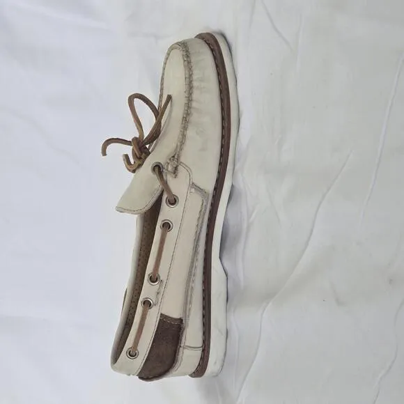 Ernest Hemingway Classic Leather Deck Shoes Cream Brown Men's Size 8M