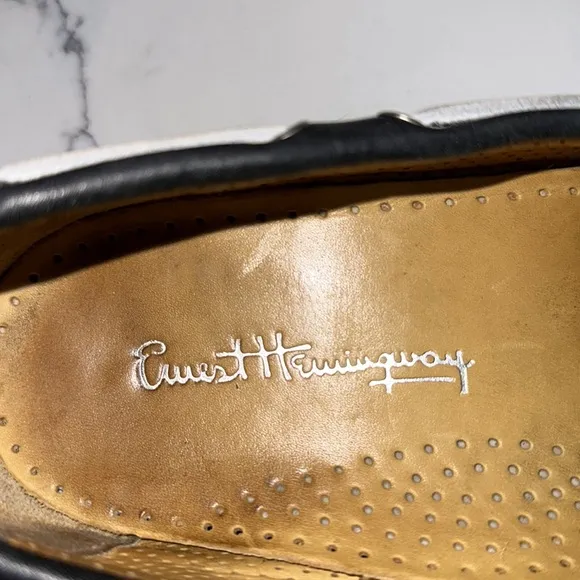 Ernest Hemmingway blue and gray leather boat shoes in men’s size 11