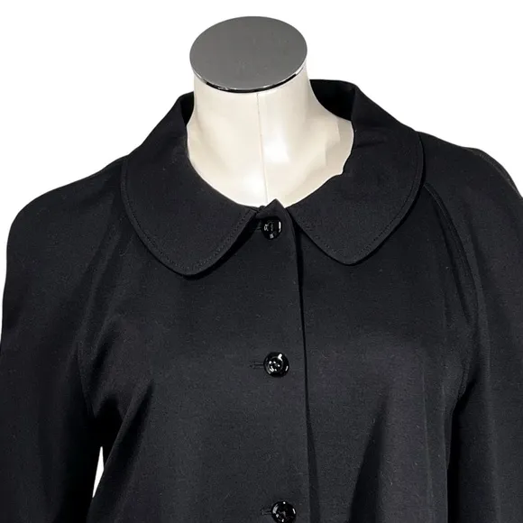 ESCADA SPORT Black Peplum Lined Drawstring Jacket Top Women's Size L EU42