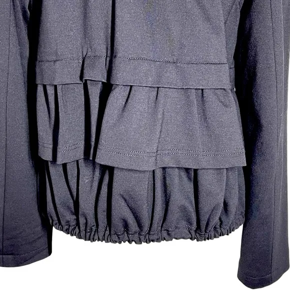 ESCADA SPORT Black Peplum Lined Drawstring Jacket Top Women's Size L EU42