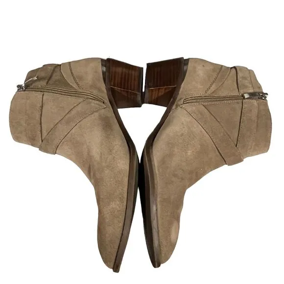 Essex Lane Booties Boots Women Size 10 EU 42 El-Nara Western Leather Suede Tan