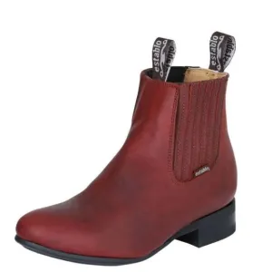 Establo Tan Ankle Boots genuine Leather Size 7.5 Slip On style Western