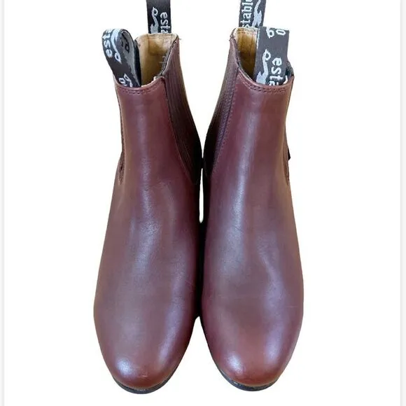 Establo Tan Ankle Boots genuine Leather Size 7.5 Slip On style Western