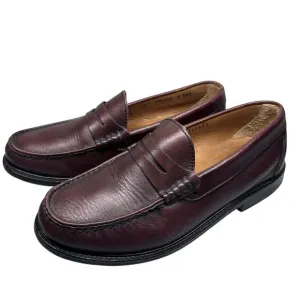 ET Wright Burgundy Leather Loafers Dress Shoes Mens Size 9 EEE Wide Italy Made