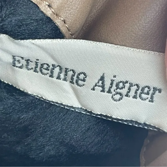 Etienne Aigner Women's Black Faux Fur Lined Tan Storm Boots Size 8M