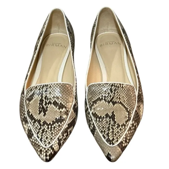 EUC - Alexandre Birman Snakeskin Slip On Flats Shoes Size 36