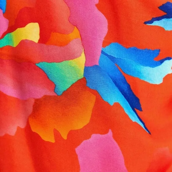 EUC - FARM RIO Mixed Ombre Chita Scarf Lenzing Ecovero Viscose Mini Dress - M