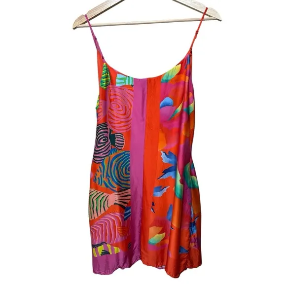 EUC - FARM RIO Mixed Ombre Chita Scarf Lenzing Ecovero Viscose Mini Dress - M