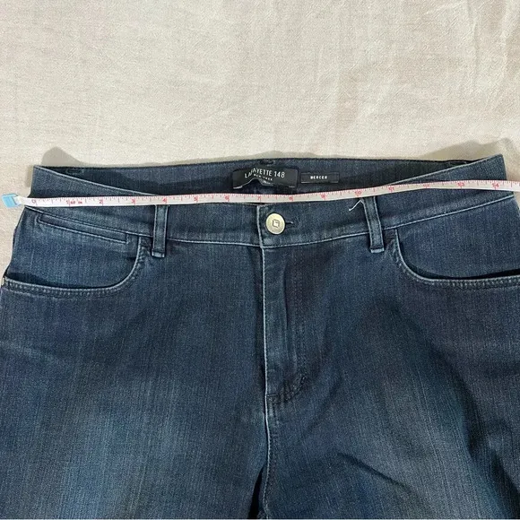 EUC Lafayette 148 Mercer Dark Blue Wash Skinny Jeans Size 6