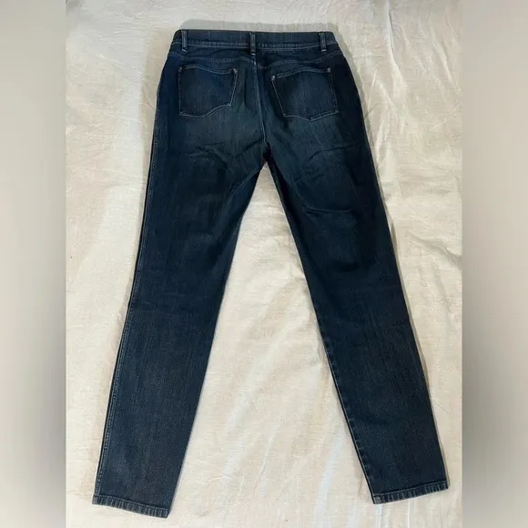 EUC Lafayette 148 Mercer Dark Blue Wash Skinny Jeans Size 6