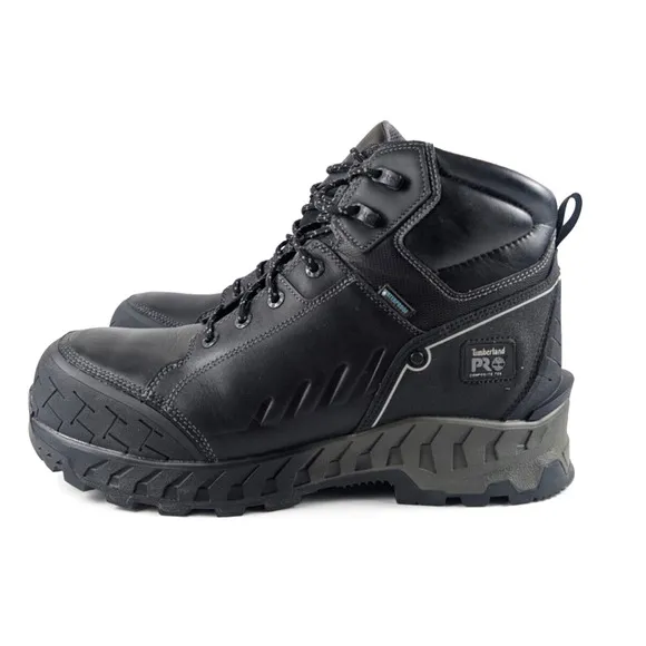 EUC Timberland PRO 6' Work Summit Black Composite Toe Boots Size Men's 12