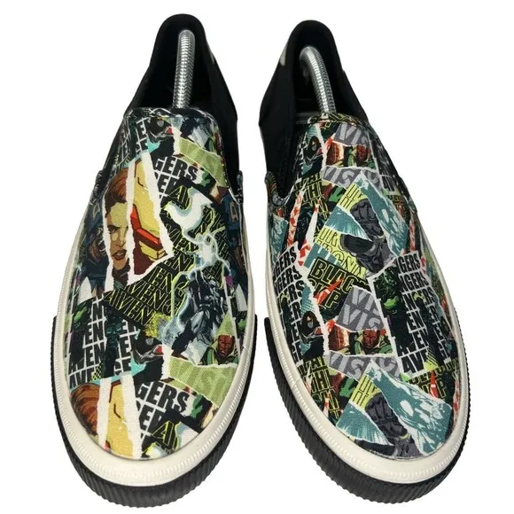 EUC TOMS X Marvel Baja Slip On Limited Edition Avengers Shoes Men's Size 10.5