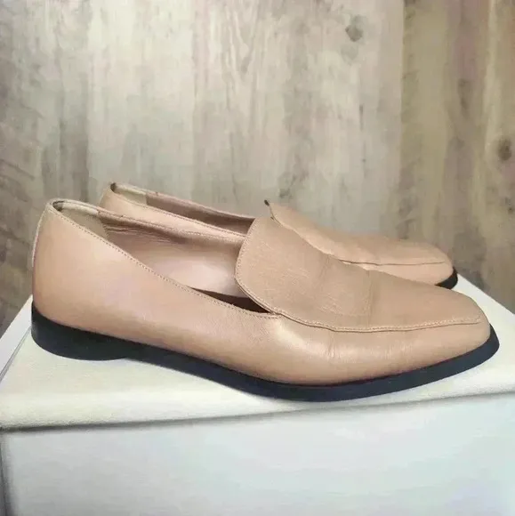 Everlane 90s Loafer Square Toe Blush Women's 7 Slip on Leather Flat Shoes