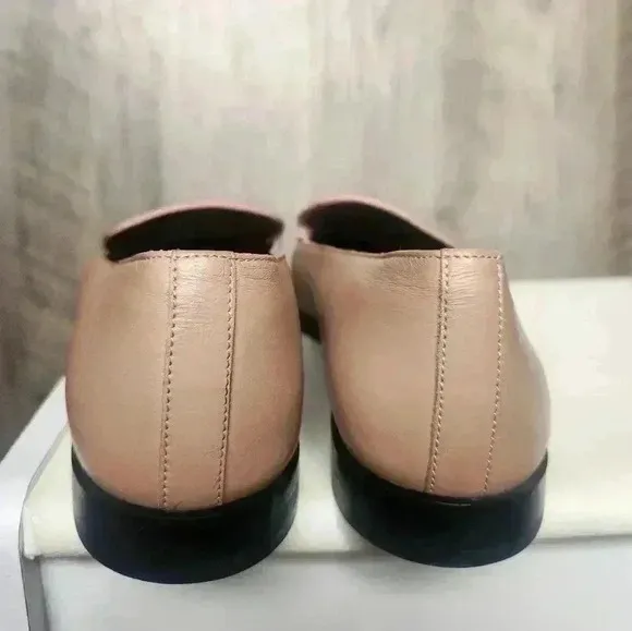 Everlane 90s Loafer Square Toe Blush Women's 7 Slip on Leather Flat Shoes