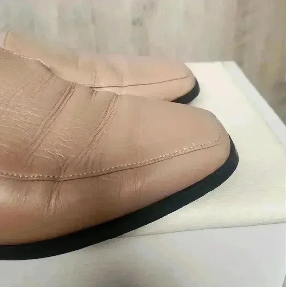 Everlane 90s Loafer Square Toe Blush Women's 7 Slip on Leather Flat Shoes