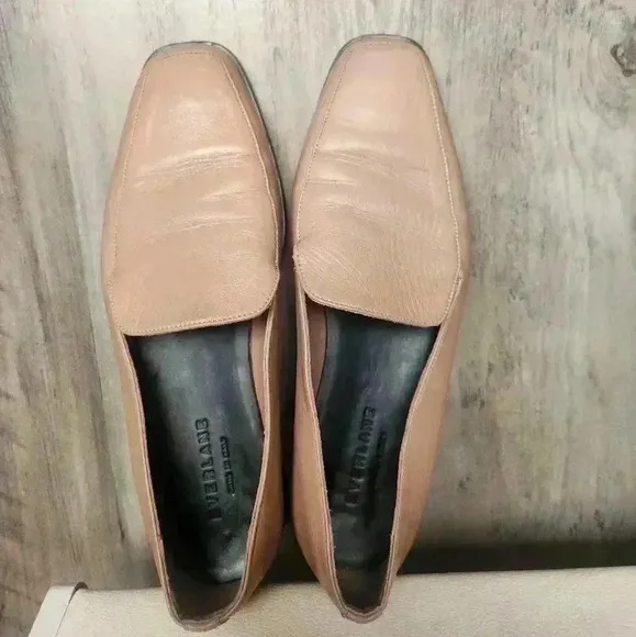 Everlane 90s Loafer Square Toe Blush Women's 7 Slip on Leather Flat Shoes