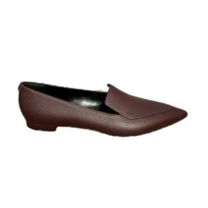 Everlane burgundy pebbled leather pointy toe the boss flat loafers size 11 New