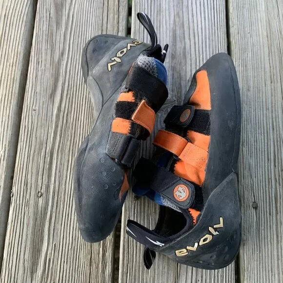 Evolv Shaman Blue Orange Climbing Shoes USA Mens 10 US / 9 UK / 43 EUR / 280 MM