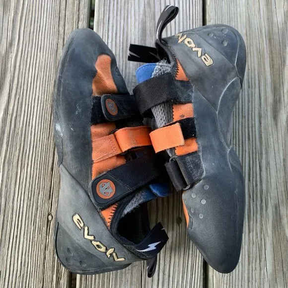 Evolv Shaman Blue Orange Climbing Shoes USA Mens 10 US / 9 UK / 43 EUR / 280 MM