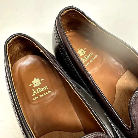 EXCELLENT Alden 553 Burgundy Calfskin Tassel Loafer Longwing Made in USA 12.5