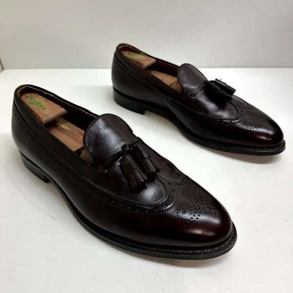 EXCELLENT Alden 553 Burgundy Calfskin Tassel Loafer Longwing Made in USA 12.5
