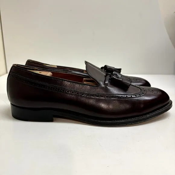 EXCELLENT Alden 553 Burgundy Calfskin Tassel Loafer Longwing Made in USA 12.5