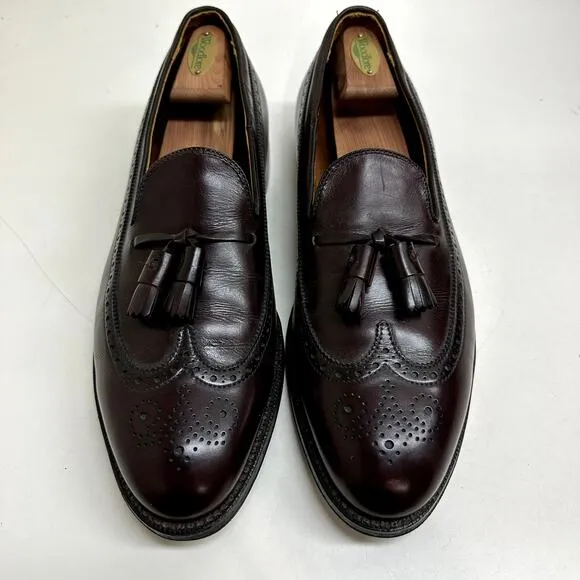 EXCELLENT Alden 553 Burgundy Calfskin Tassel Loafer Longwing Made in USA 12.5