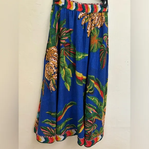 FARM RIO Tropical Scarf Midi Skirt (NWT)