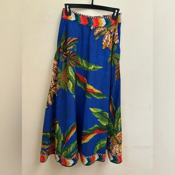 FARM RIO Tropical Scarf Midi Skirt (NWT)