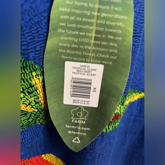 FARM RIO Tropical Scarf Midi Skirt (NWT)