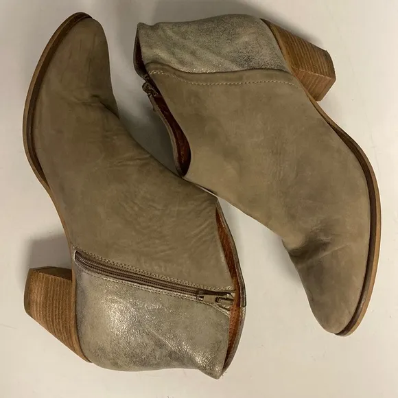 FEDERICA D’ESTE Suede Zip Up Ankle Boot Two Tone Shoes Size 40