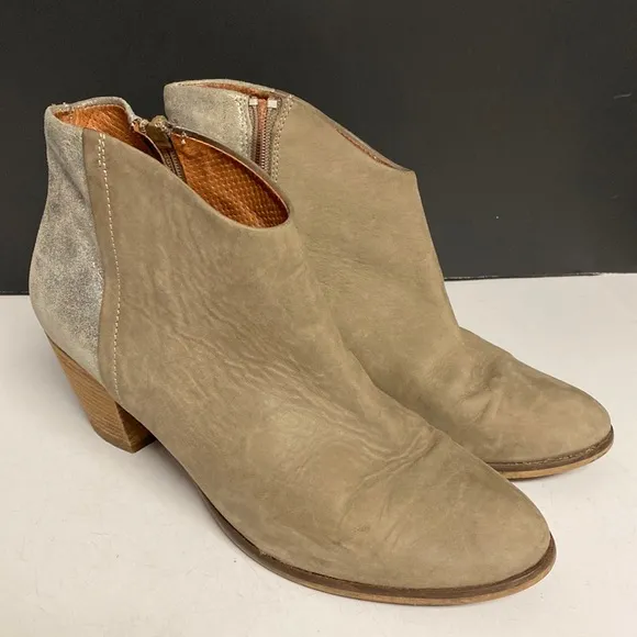 FEDERICA D’ESTE Suede Zip Up Ankle Boot Two Tone Shoes Size 40