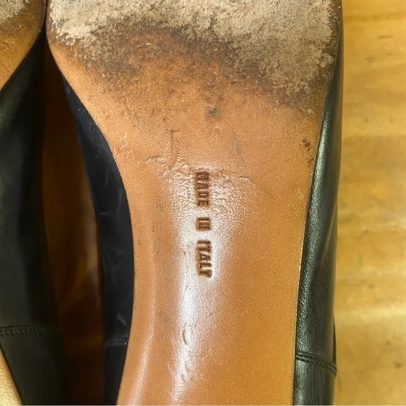 Ferragamo Women's Shoes two tone black brown pump sz 9.5 AAA