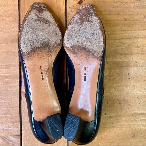 Ferragamo Women's Shoes two tone black brown pump sz 9.5 AAA