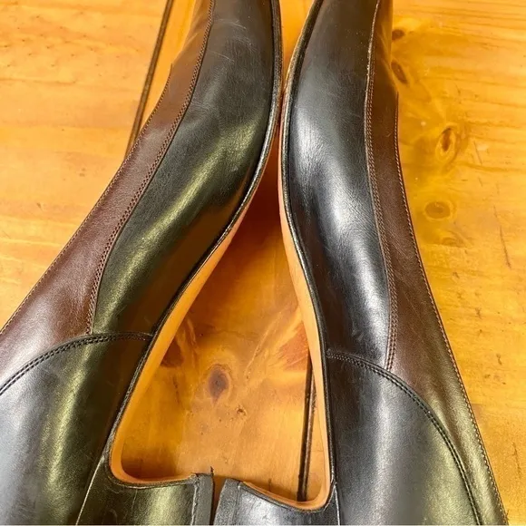 Ferragamo Women's Shoes two tone black brown pump sz 9.5 AAA