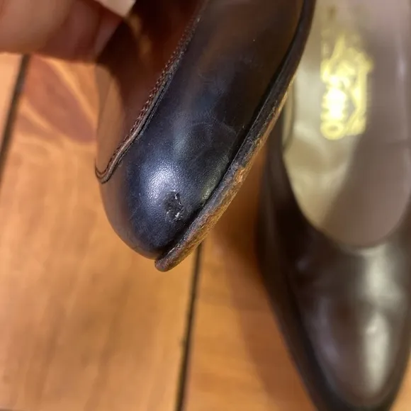 Ferragamo Women's Shoes two tone black brown pump sz 9.5 AAA