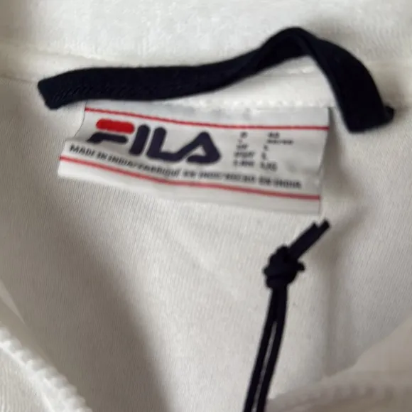 Fila White Red Blue Terry Cloth Full Zip Jacket Sz L NWT Ret  $68