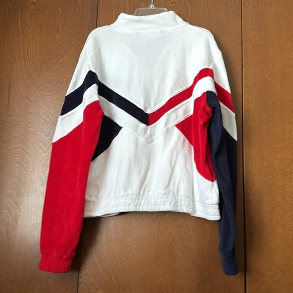 Fila White Red Blue Terry Cloth Full Zip Jacket Sz L NWT Ret  $68