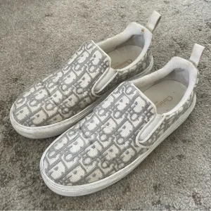 FINAL PRICE 💯 Dior Canvas Oblique Embroidered Womens Solar Slip On Sneakers 38.5
