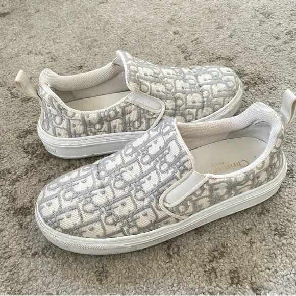 FINAL PRICE 💯 Dior Canvas Oblique Embroidered Womens Solar Slip On Sneakers 38.5