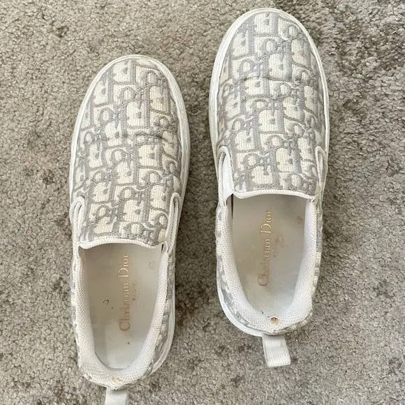 FINAL PRICE 💯 Dior Canvas Oblique Embroidered Womens Solar Slip On Sneakers 38.5