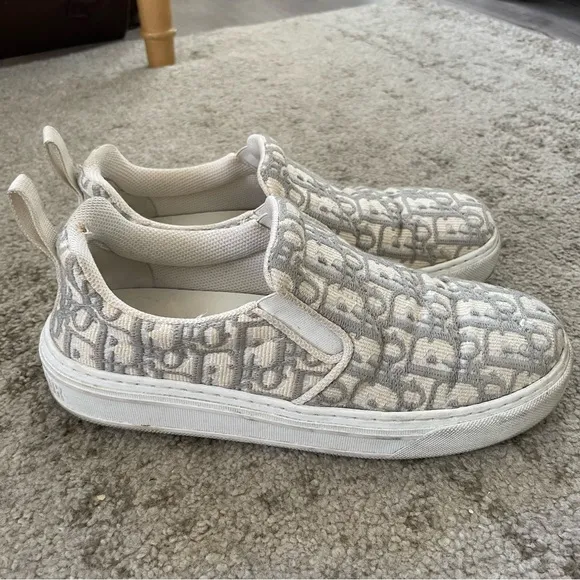 FINAL PRICE 💯 Dior Canvas Oblique Embroidered Womens Solar Slip On Sneakers 38.5