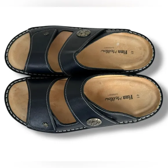 FINN COMFORT MOOREA BLACK SLIDE SHOES SANDALS SZ 41 / US SZ 10 - 10.5