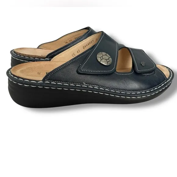 FINN COMFORT MOOREA BLACK SLIDE SHOES SANDALS SZ 41 / US SZ 10 - 10.5